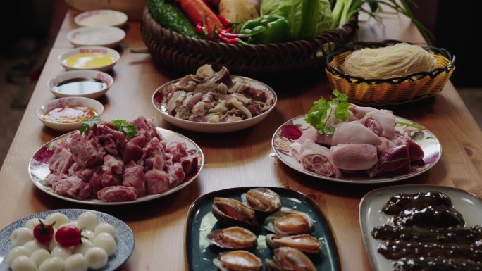 新鲜食材摆盘