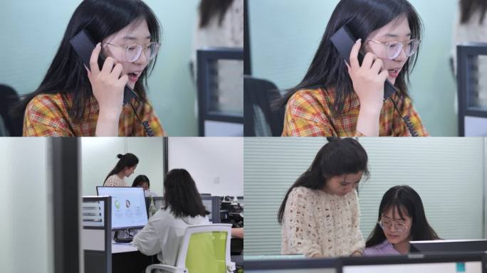 高端办公，办公室，职业女性，打电话，客服