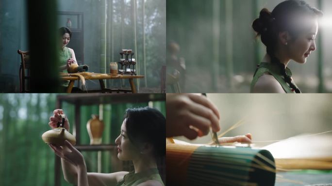 瓷胎竹编 非遗竹编非物质文化遗产竹编女孩