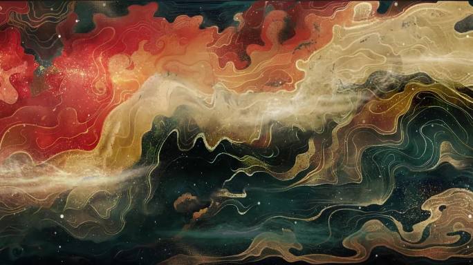 5K 敦煌风格 流体 循环节目背景