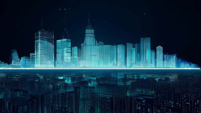 科技城市穿梭全息影像虚拟三维数字虚拟世界