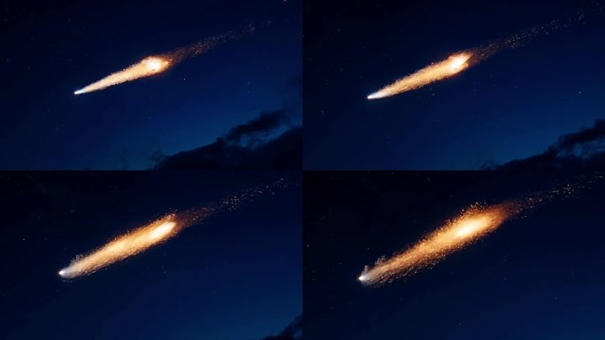 陨石燃烧 燃烧的陨石 陨石进入大气层
