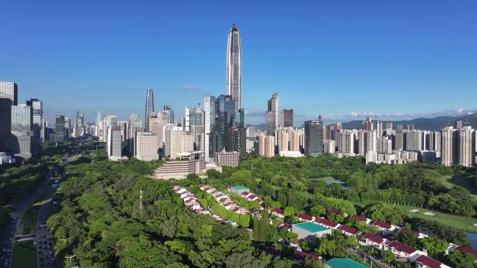 深圳福田区CBD建筑群大景航拍