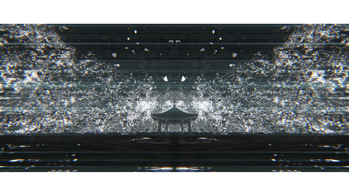 【4K空间】黑白光感国潮创意片头亭台楼阁