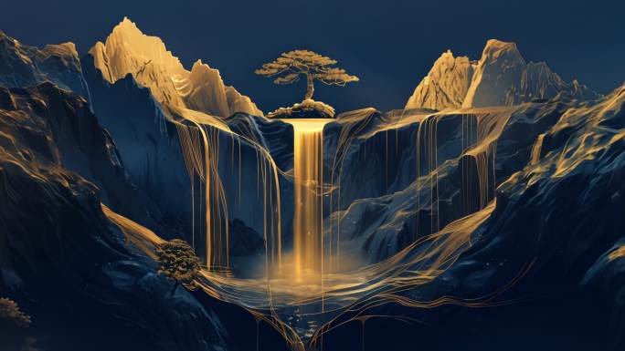 中式山水背景