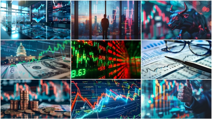 金融股票投资K线图比特币数字货币股市趋势