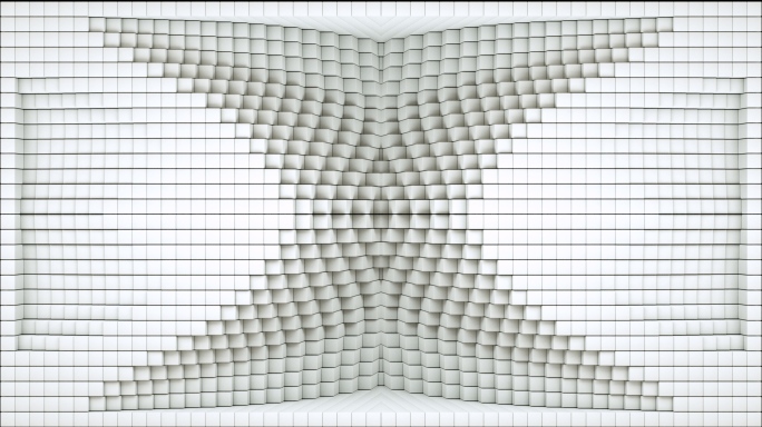 【裸眼3D】白色方块矩阵墙体建筑投影素材