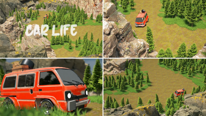 C4D汽车自然场景动画