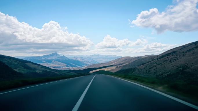 公路开车旅行第一视角 户外风光