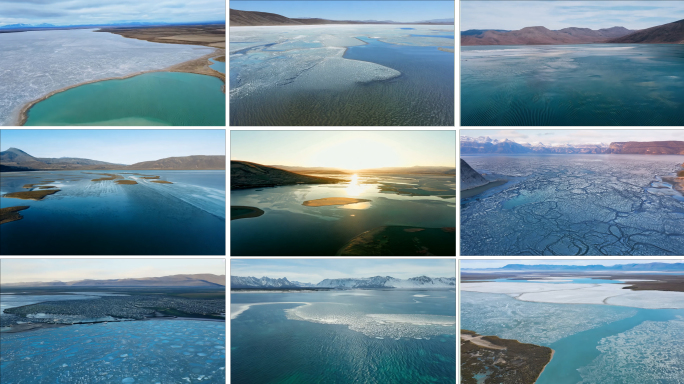 盐湖湖面延时盐湖日出