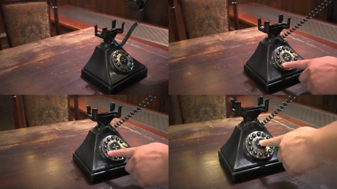 老式电话机 打电话  拨号 4k视频