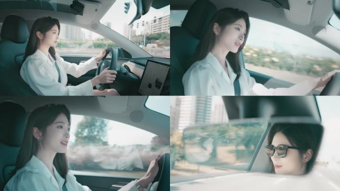 开车 驾驶 商务女性开车 自驾游 驾驶
