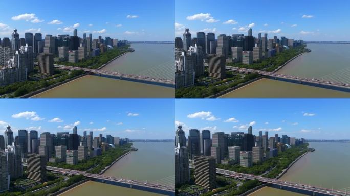 航拍杭州钱江三桥