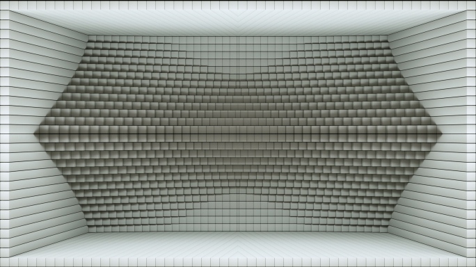 【裸眼3D】白色方块设计墙体建筑投影素材