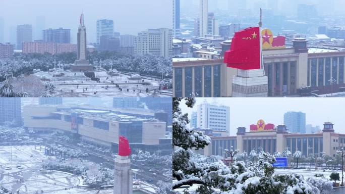 八一广场雪景