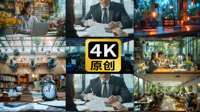 劳动者工作上班加班努力打拼 工作背影忙碌