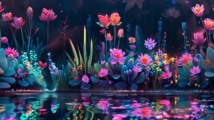 全息投影 梦幻花海背景