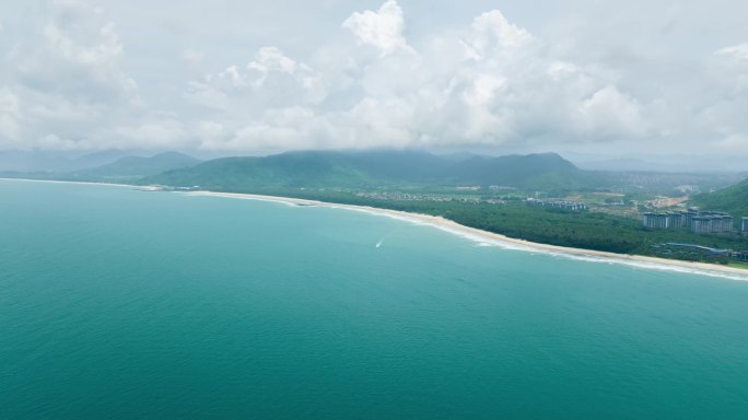 4K海南万宁石梅湾海边空镜航拍延时