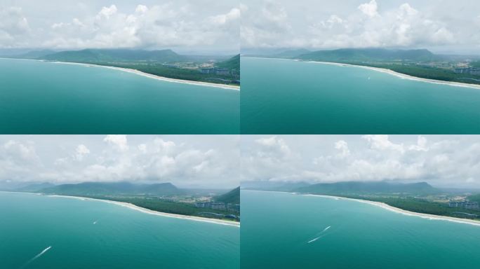 4K海南万宁石梅湾海边空镜航拍延时