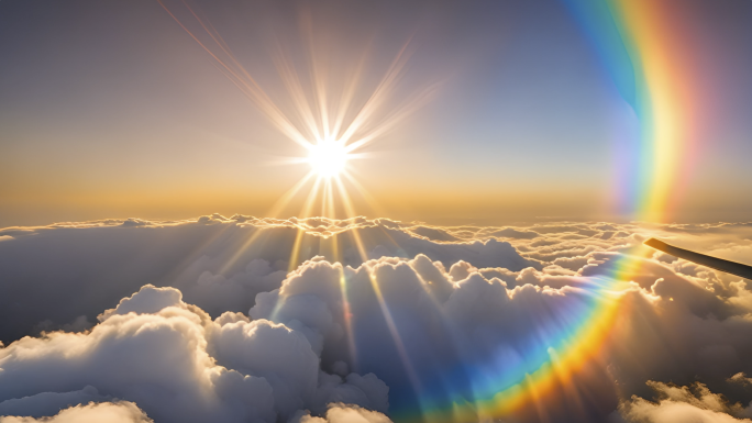日出 彩虹  云海日出