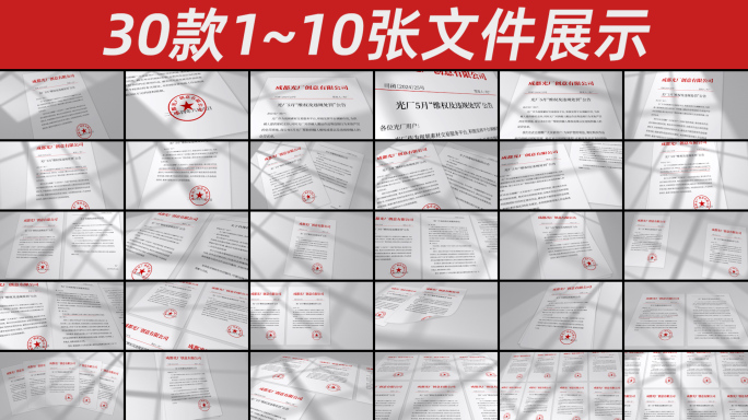 【30款】白色光影红头文件展示模板