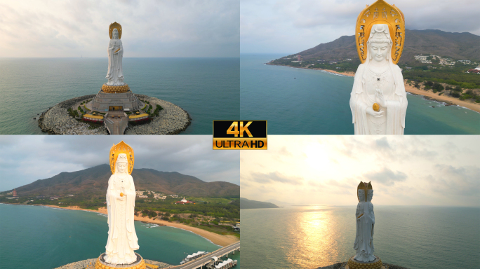 海南三亚南海观音航拍4K 60帧