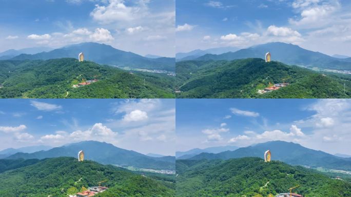 九江东林大佛夏季航拍延时