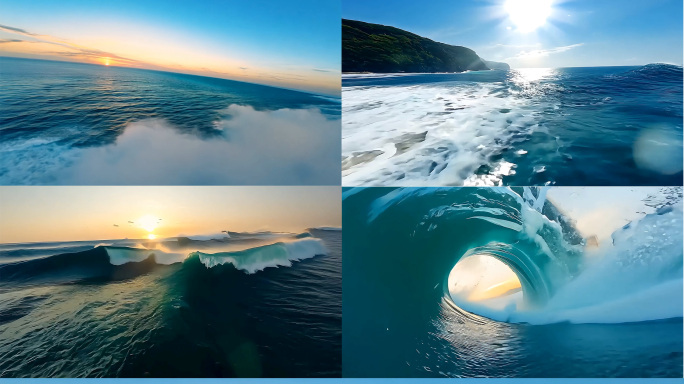 大海海浪航拍唯美大气