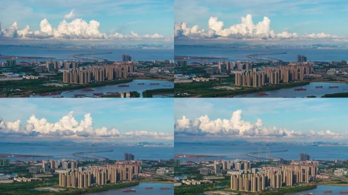 【4K】航拍深中通道大范围延时