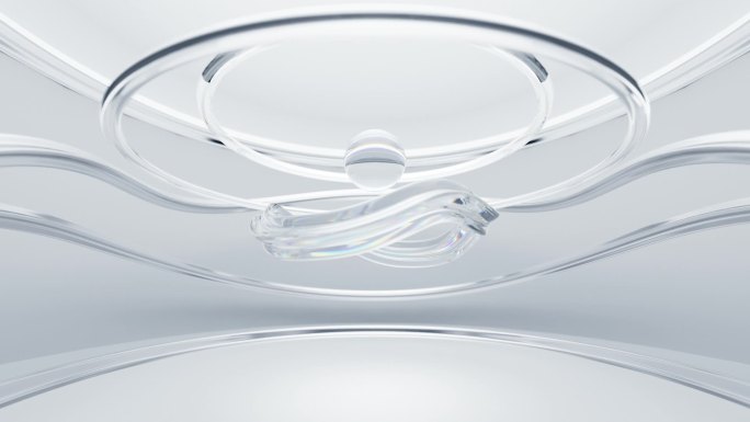 水分子水滴化妆品扭曲白色空间膏体动画