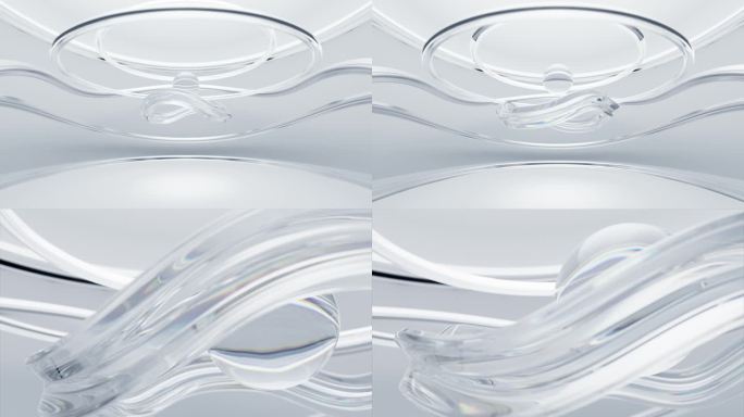 水分子水滴化妆品扭曲白色空间膏体动画