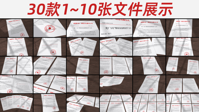 【30款】桌面光影红头文件展示模板