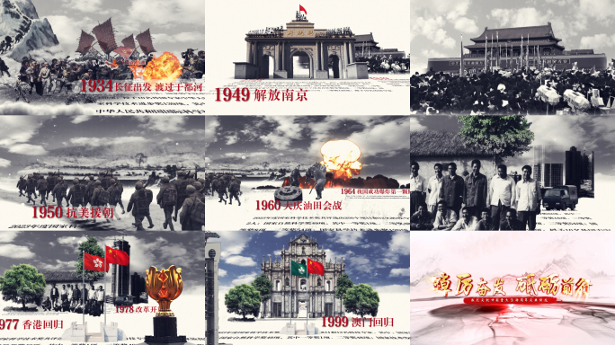 建国建党历史发展大事记回顾片头