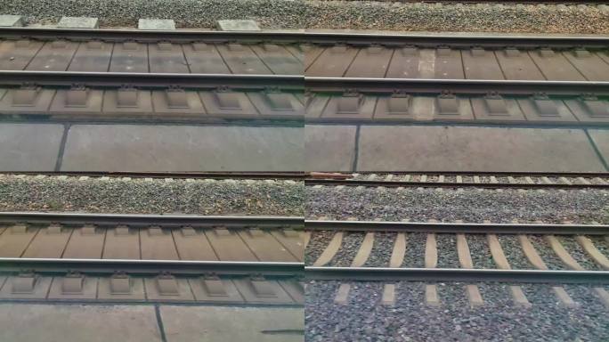 火车动车高铁行驶轨道特写视频素材