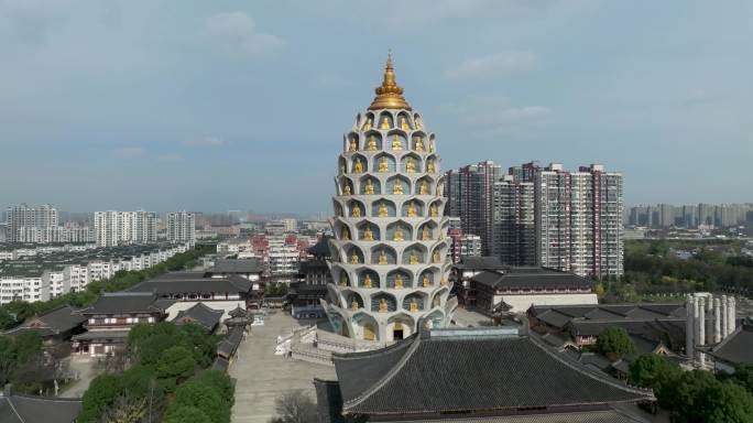 著名寺院常州市武进区宝林寺佛塔建筑风光