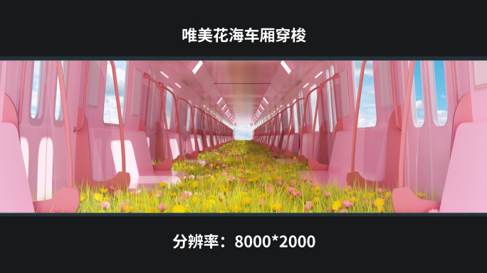 【8k】唯美花海车厢穿梭