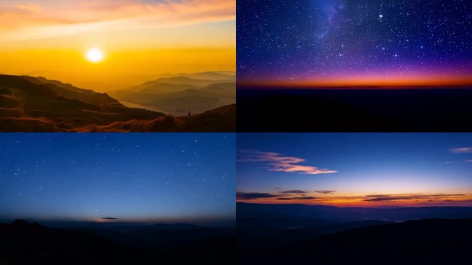 白天到晚上的时间昼夜交替落日夕阳大气震撼