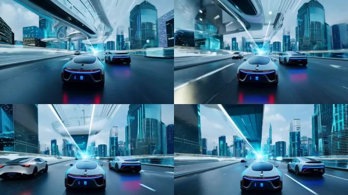智能汽车，自动驾驶，未来城市，科技感