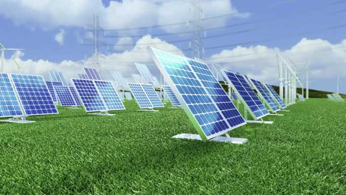 4K新能源太阳能发电站光伏发电合集