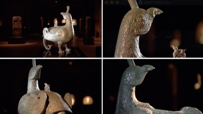 山西博物馆镇馆国宝晋侯鸟尊 多角度组镜