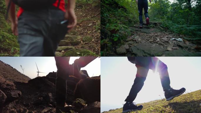 登山徒步励志梦想脚步步伐前行前进