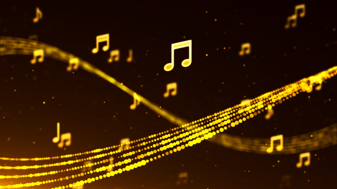 4K音乐五线谱音符旋转唯美背景AE模板