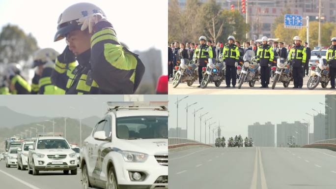 警车车队出警大场面抓捕警示巡逻