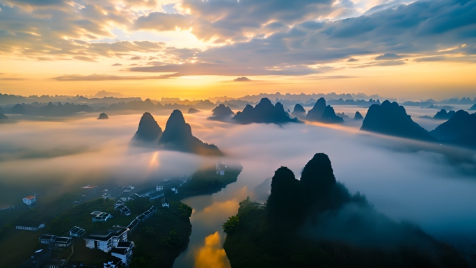 航拍风景 桂林山水 大美中国 壮丽山河