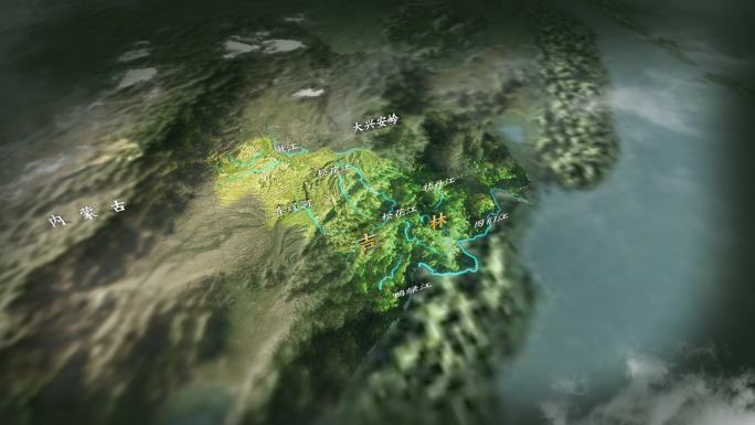 4K吉林松花江流域水系AE模板