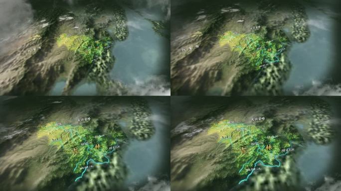 4K吉林松花江流域水系AE模板