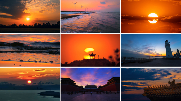 唯美夕阳日落延时海边落日