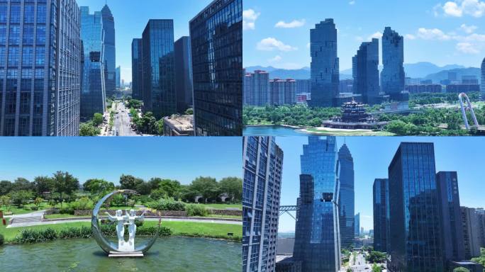 最新绍兴迪荡新城多角度航拍4K