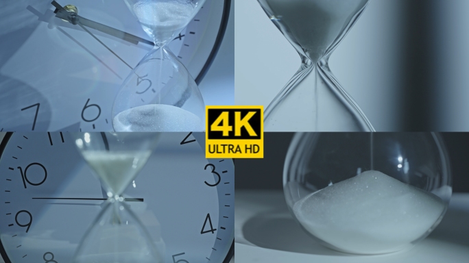 4k沙漏时钟时间流逝写意