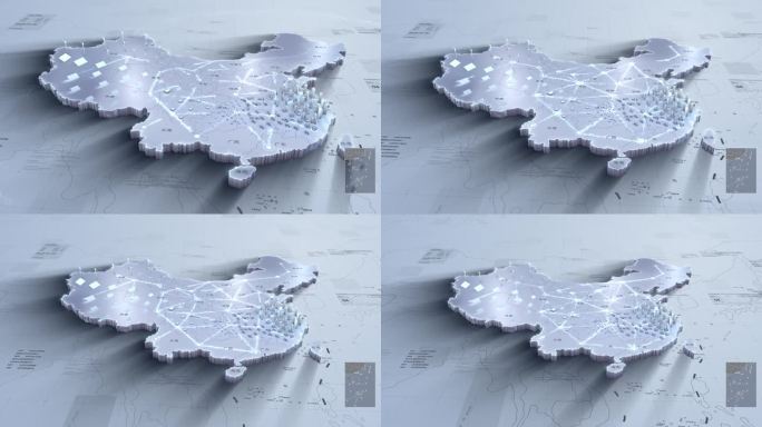 亮色科技感三维地图